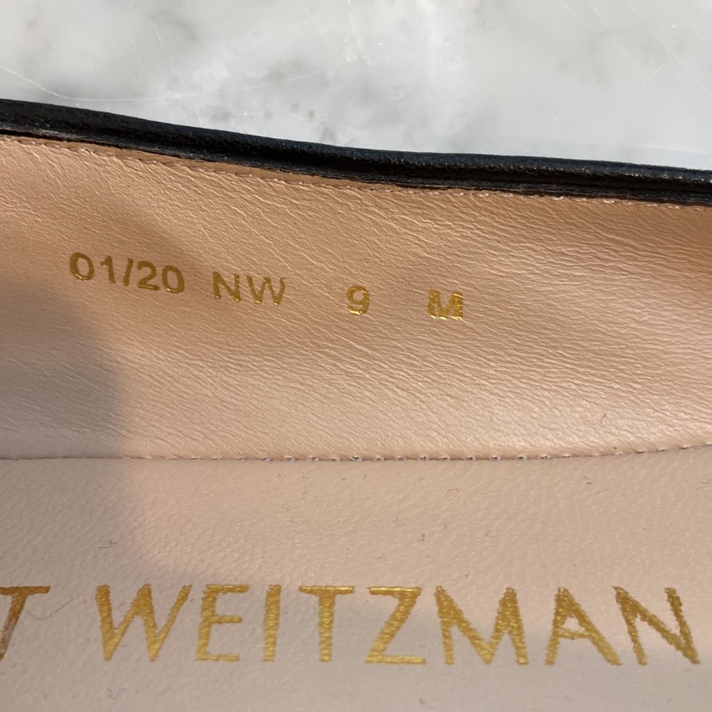 Stuart Weitzman Black and Cream Snake Print Flats - Picture 3 of 8